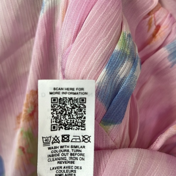 ASOS Design Corset Top With Ruffle Shoulder In Pink Occasion Floral Print Size 4 - Picture 14 of 15